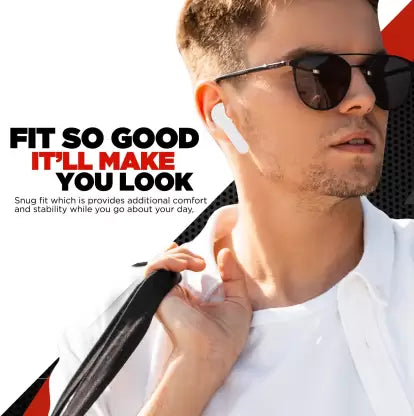 Nu Republic Rush X5 Bluetooth Headset (White, Red, True Wireless) Nu Republic Rush X5 Bluetooth Headset (White, Red, True Wireless)